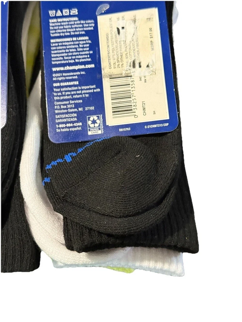 Champion Men's Crew Socks 3 Pairs Size 6-12 Yellow Tie-Dye